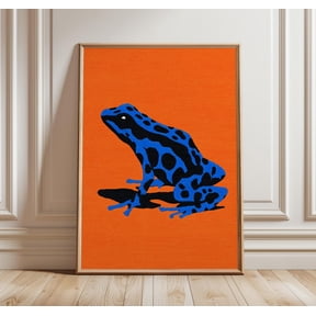 Blue Poison Dart Frog Art Print Orange Pop Art Poster