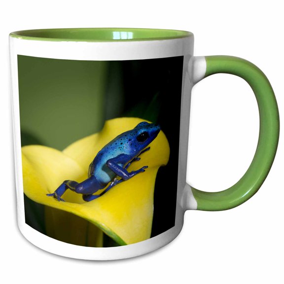3drose, Blue Poison Dart Frog, Blue Poison Arrow Frog, Dendrobates Tinctorius., 11oz Two-tone Green Mug