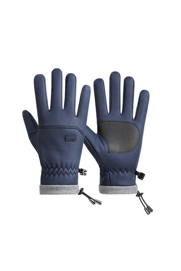 Blue Polar Fleece Gloves For Cycling And Driving With Warm Cozy Lining And Durable Construction For All-Season Outdoor Adventures