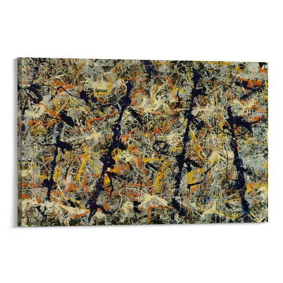 Blue Poles by Jackson Pollock Painting Poster Artworks Picture Print Poster Wall Art Painting Canvas Gift Decor Home Posters Decorative 24x36inch(60x90cm)