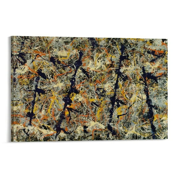 Blue Poles by Jackson Pollock Painting Poster-挂毯3-4 Gifts Canvas Painting Poster Wall Art Decorative Picture Prints Modern Decor 16x24inch(40x60cm)