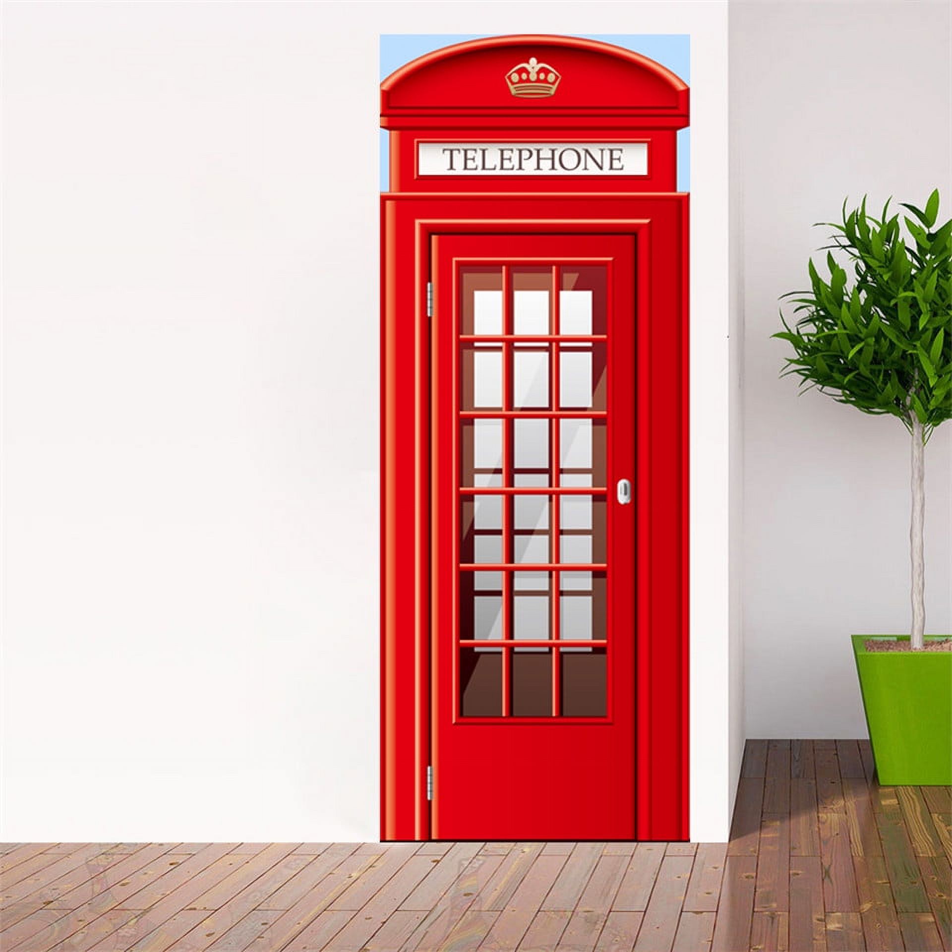 Blue Police Box Stickers on the Doors Self Adhesive Waterproof Wall ...