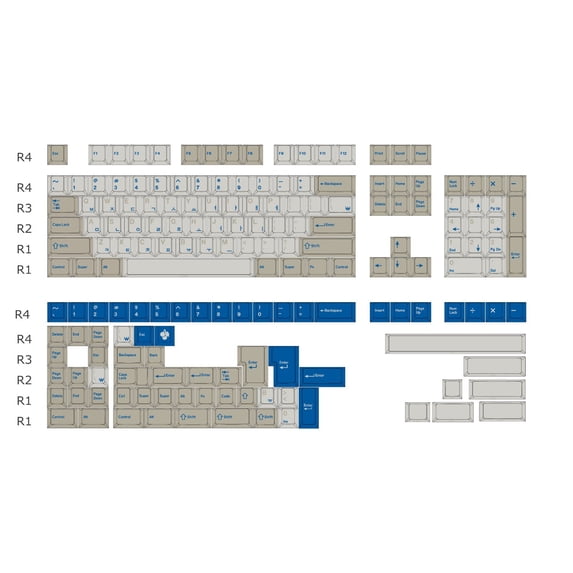 Blue Police Theme Keycap Set, Cherry Profile PBT Five-Sided Dye ...