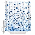 thumbnail image 1 of Blue Polka Dot Bathroom Shower Curtains with 12 Hooks Polyester Waterproof Shower Curtain for Stalls and Bathtubs Modern Art Abstract Watercolor Dot Decorative Bathroom Privacy Curtain 72x72 Inches, 1 of 8