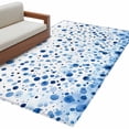 thumbnail image 1 of Blue Polka Dot Large Area Rugs for Bedroom Living Room, Soft Non Slip Carpet Bedside Rug, Modern Art Abstract Watercolor Dot Rectangular Floor Cover Kitchen Accent Rug 4'x6' for Dining Room/Office, 1 of 9