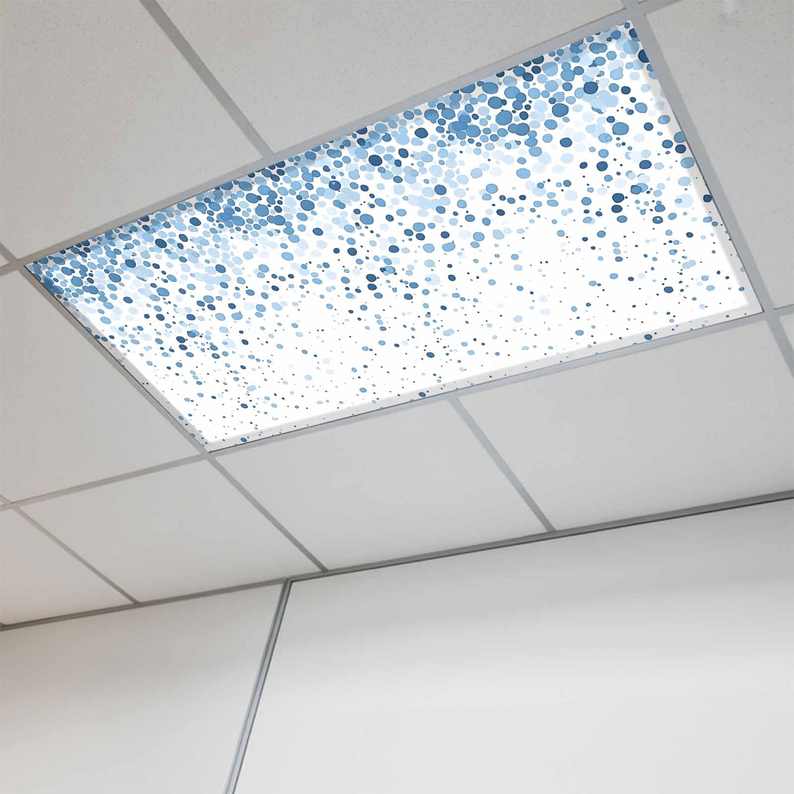 Blue Polka Dot Magnetic Fluorescent Light Covers for Ceiling Lights ...