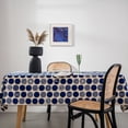 thumbnail image 1 of Blue Polka Dot Tablecloth Geometric Printed Cotton Linen Table Cloth Dust-Proof Washable Table Cover for Kitchen Dining Room (Rectangle140*180cm), 1 of 5