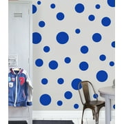 Blue Polka Dot Wall Decals Girls Boys Room Wall Decor Stickers Includes (63)Blue Wall Dots 1"-6.5"