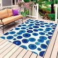 thumbnail image 1 of Blue Polka Dots Outdoor Rug 5x8 Ft, Non Slip Washable Area Rug, Watercolor Modern Abstract Geometric Patio Rugs Carpet Runner, Large Floor Mat for Indoor/Outdoor Deck Porch Camping, 1 of 8