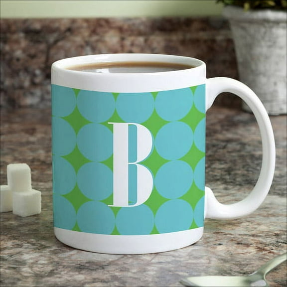 Blue Polka Dots Personalized Coffee Mug
