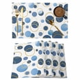 thumbnail image 1 of Blue Polka Dots Placemats Set of 4, Modern Abstract Art Placemats for Dining Table, Place Mats for Kitchen Tabletop, Waterproof Wipeable Dining Table Mats Set, 1 of 9