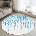 thumbnail image 1 of Blue Polka Dots Round Area Rug 4ft, Watercolor Abstract Art Retro Washable Non-Slip Circle Rugs for Bedroom Living Room Kitchen, Soft Non Shedding Circle Carpet for Dining Room Dorm, 1 of 9