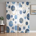 thumbnail image 1 of Blue Polka Dots Sheer Curtains 96 Inch Length 2 Panels Set - Light Filtering Window Treatments, Modern Abstract Art Rod Pocket Semi Curtains for Living Room/Bedroom/Kitchen Décor, 104"W x 96"L, 1 of 7