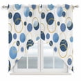 thumbnail image 1 of Blue Polka Dots Swag Valances for Windows, Kitchen Curtains 36 Inch Length 2 Panels Set, Modern Abstract Art Short Curtains for Small Windows Rod Pocket Cafe Curtains Drapes 28"x36", 1 of 8