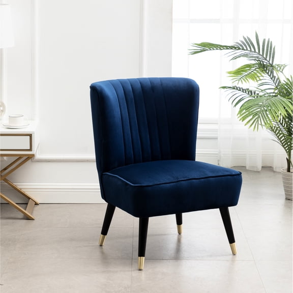 Blue Polyester Chair | Comfortable Backrest and Seat Padding for Room | Lined Stitching Design | Solve Poor Comfort Problem