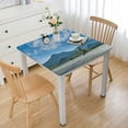 thumbnail image 1 of Blue Polyester Fitted Tablecloth, Landscape Printed Tablecloth Fitted Table Colth Tablecolth Gift for Family and Friends,, 1 of 8