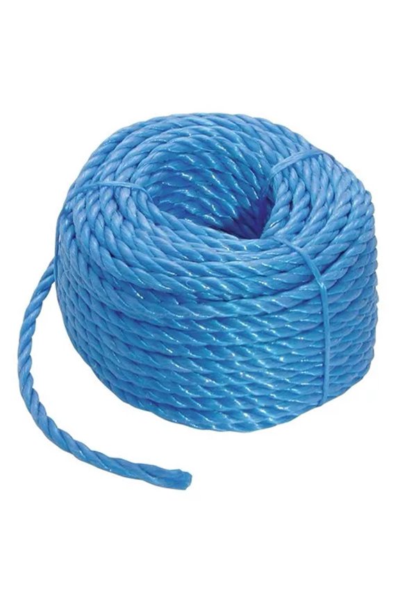 Blue Polypropylene Rope Coil 6mm Dia x 20M Nylon Rope tarpaulin Multifunctional