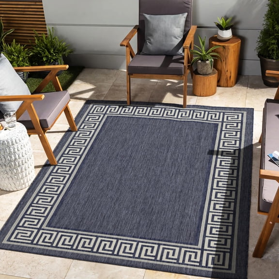 Blue Polypropylene Rug | Stylish Appearance | Indoor Study, Outdoor Courtyard