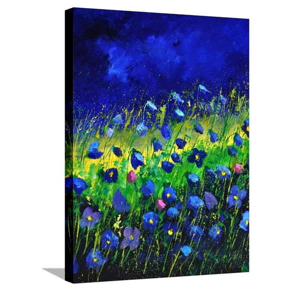 Art.com Blue Poppies 674160 Stretched Canvas Print Wall Art by Pol Ledent, 18" x 24"