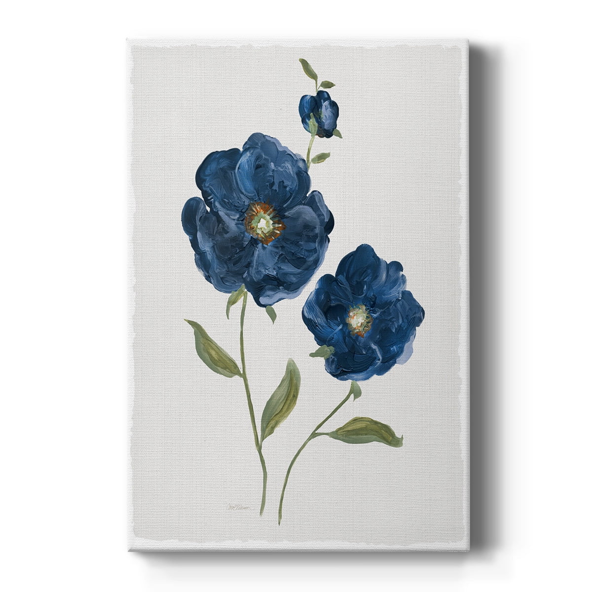 Blue Poppies Hand-Stretched Canvas Art Print
