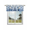 thumbnail image 1 of Blue Poppy Curtain Valance for Windows/Living Room/Kitchen/Bathroom/Café, Short Rod Pocket Tier Curtain Window Treatment Panel Botanical Flowers Spring Garden Topper Curtain 42''x12'', 1 of 6