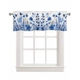 thumbnail image 1 of Blue Poppy Kitchen Valances for Windows Farmhouse Linen Window Valance Curtain for Living Room Window Treatment Botanical Flowers Spring Garden Valance Rod Pocket Topper Drape, 54 x 18 Inch, 1 of 6