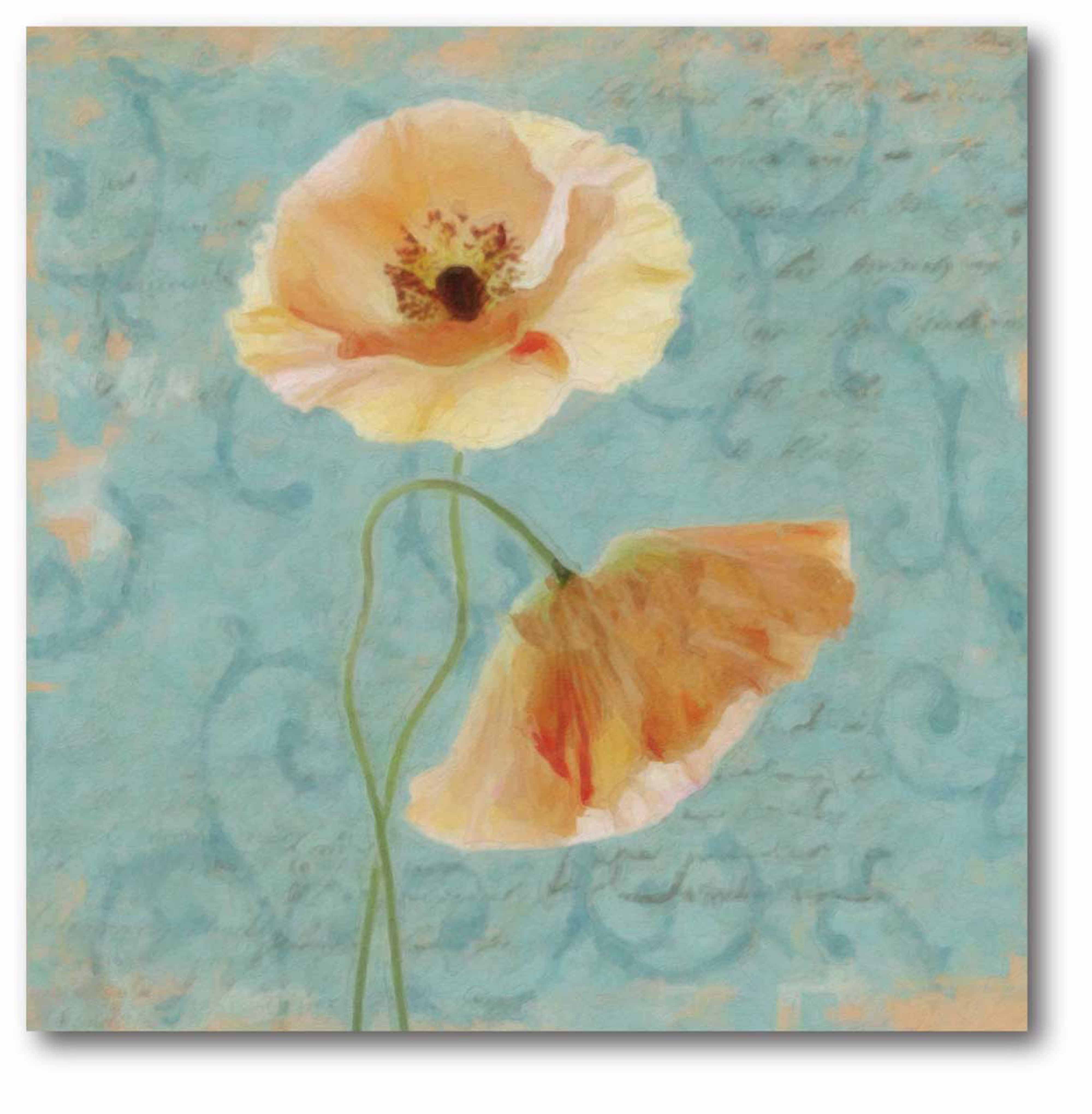 Blue Poppy Script I Gallery-Wrapped Canvas Wall Art, 16x16