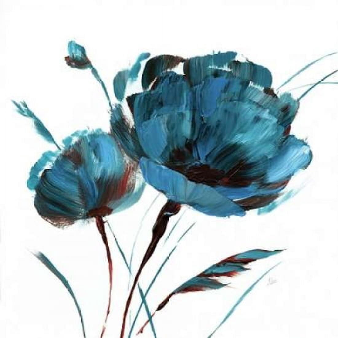 Blue Poppy Splash I Canvas Art - Nan (24 x 24)