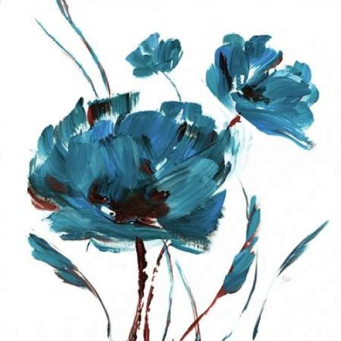 Blue Poppy Splash II Canvas Art - Nan (24 x 24)