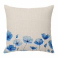 thumbnail image 1 of Blue Poppy Throw Pillow Cover Spring Flowers Spring Cotton Linen Cushion Cover Throw Pillow Case with Invisible Zipper for Couch Sofa Bed Chair Car 18x18 Inch, 1 of 14