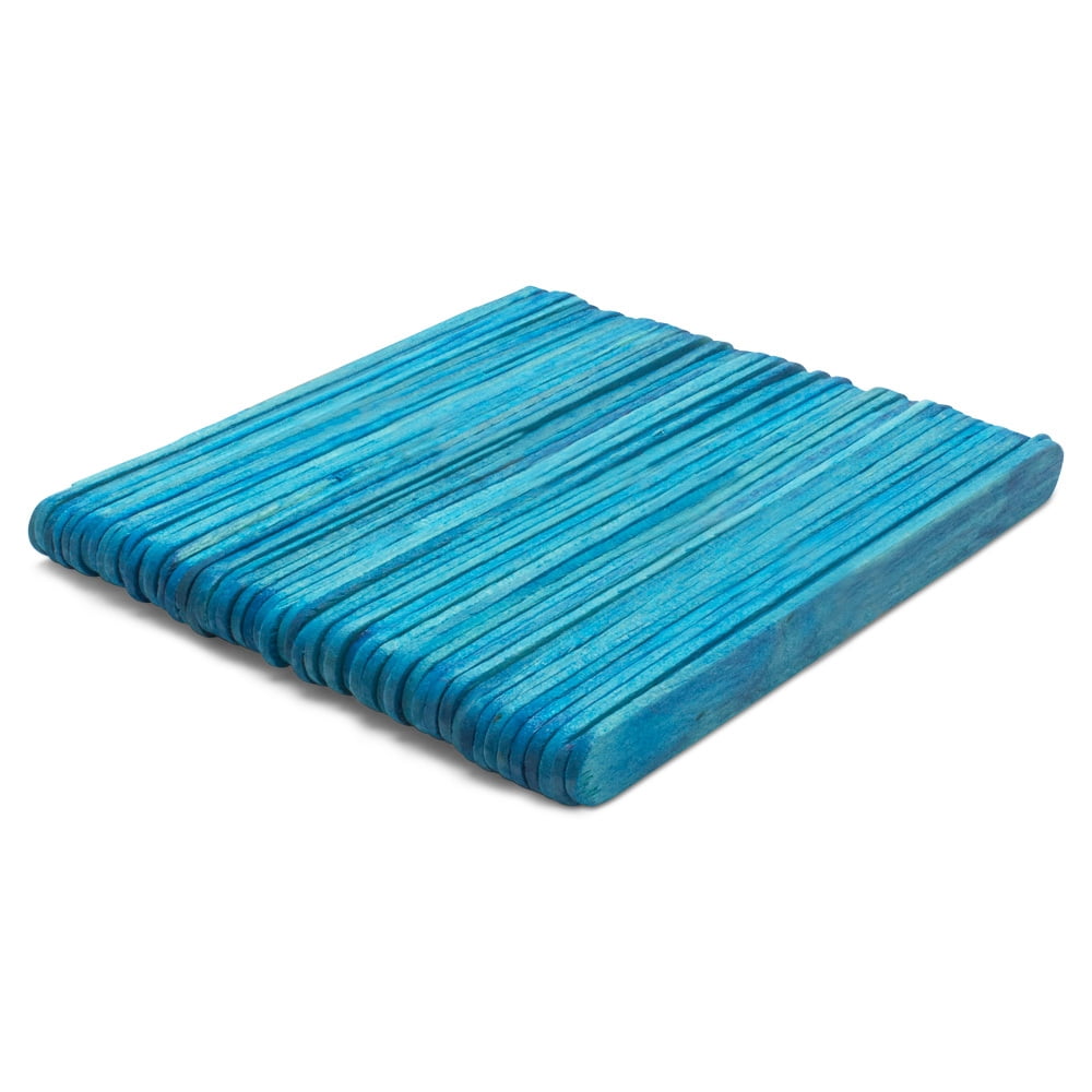 Blue Popsicle Sticks for Crafts 4-1/2 inch, Pack of 100 Craft Sticks ...
