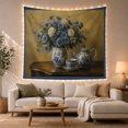 thumbnail image 1 of Blue Porcelain Vase with Roses and Teapot, Serene Vintage Style for Floral Decor Lovers, Still Life Wall Art, Housewarming Gift, Tapestry Wall Hanging for Dining Room and Kitchen, 1 of 7