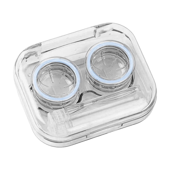 Blue Portable Contact Lens Case With Storage For Tweezers And Solution Bottle Compact For Travel