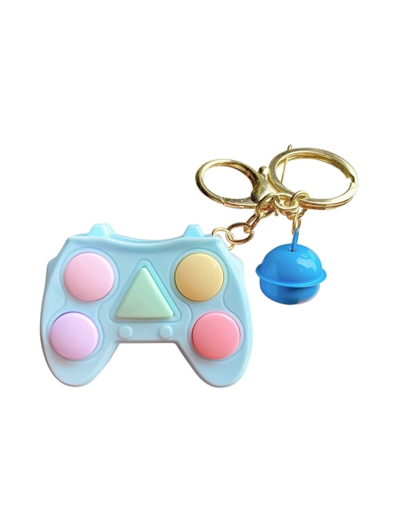 Blue Portable Memory Game Keychain Led Handheld Brain Trainer 26 Games 99 Levels Electronic Fidget Toy For Kids Adults Travel Activity 1.97X2.36 Inch