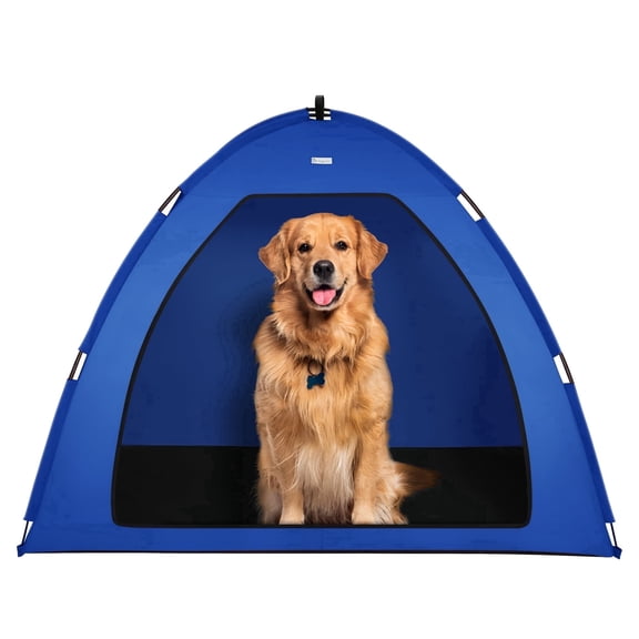 Nockovi Blue Pet Tent for Small to Medium Dogs, Indoor Outdoor Use, Portable Oxford Fabric