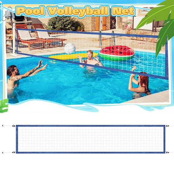 Blue Portable Pool Volleyball Net 180X36 Inches Waterproof Nylon Volleyball Set For Swimming Pool Beach Outdoor Games Sports Equipment With Carrying Bag Adjustable Tension Straps