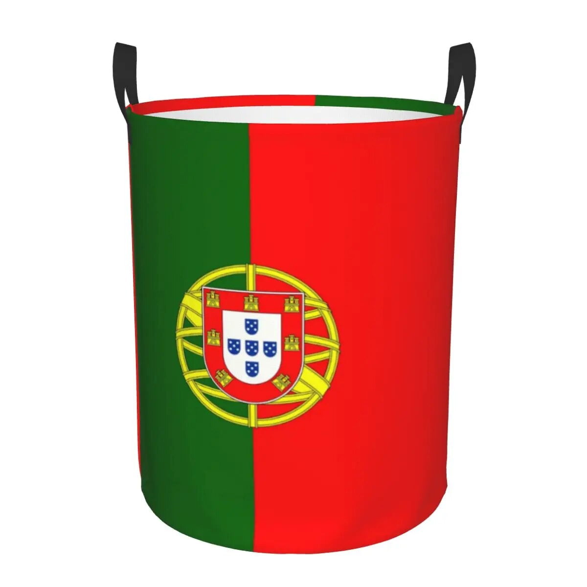 Blue Portuguese Tile Laundry Basket Foldable Portugal Azulejo Flower Clothes Toy Hamper Storage