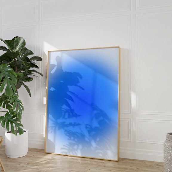 Blue Positive Aura Affirmation Wall Art, Unframed Canvas Size 24x36
