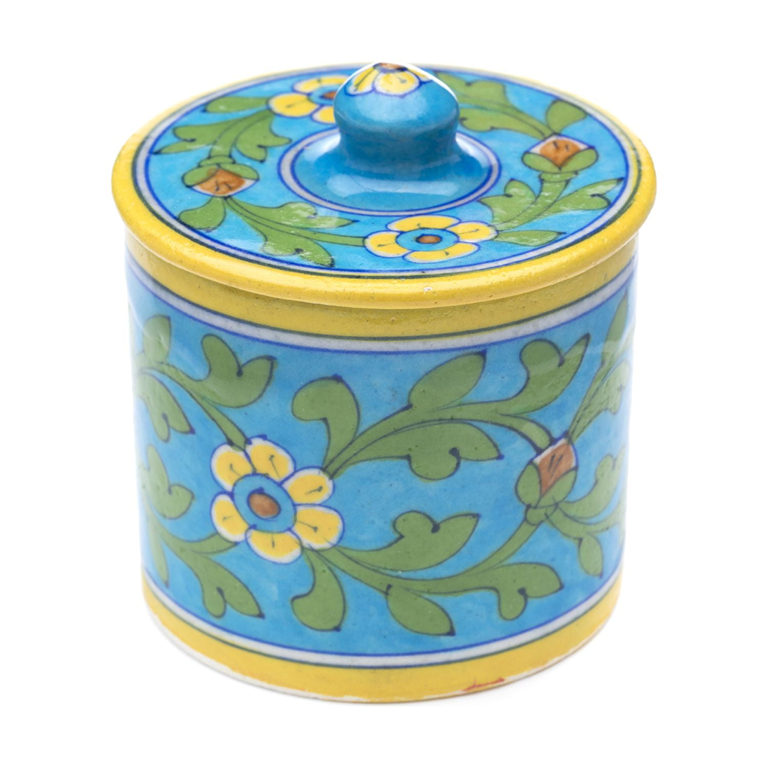 Blue Pottery Canister Turquoise