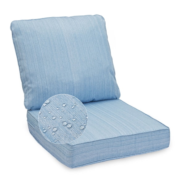 Blue Premium Outdoor Cushions 24×24 Inch - Water-Resistant, Fade-Resistant, Removable Cover, Perfect for Standard Outdoor Dining Chairs