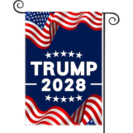 Blue President T 2028 Garden Flag 12.5"X18" Double Sided Vertical Patriotic Usa Flag Retro Outdoor Yard Decoration Sign Flags Clear Vivid Color, Uv & Fade Resistant