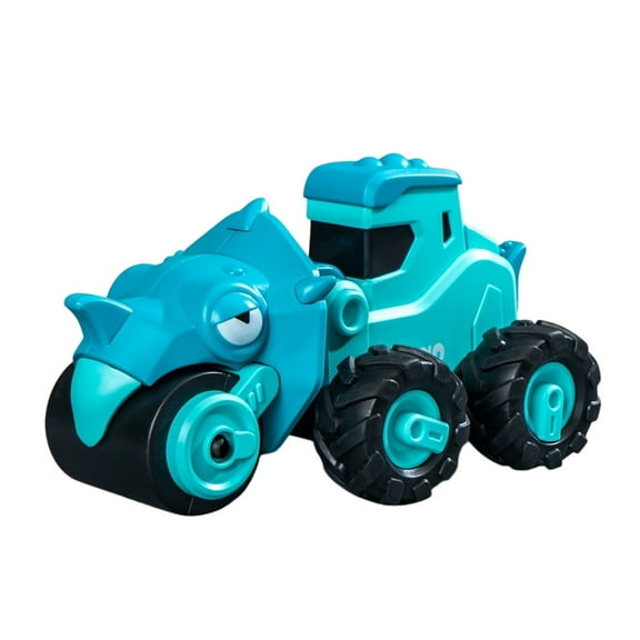 Blue Press And Go Dinosaur Excavator Toy Car For Kids Educational Play Engineering Vehicle Model Boy Girl Fun Age 3-4