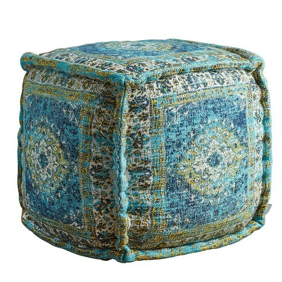 Blue Print Pouf