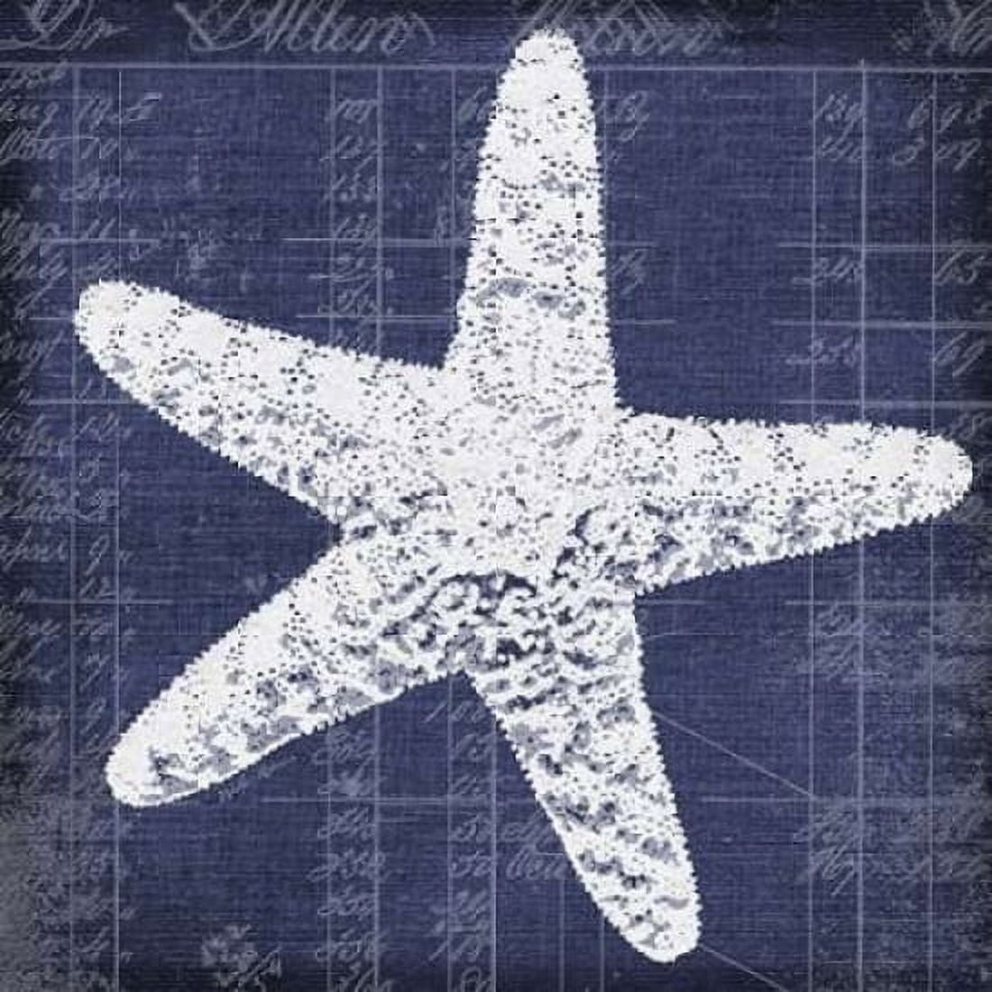 Blue Print Star Fish Canvas Art - Walter Robertson (24 x 24)