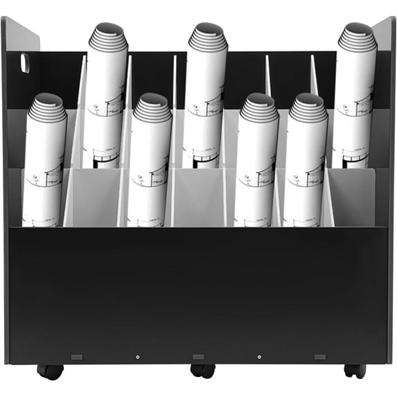 Blue Print Storage Organizer, 21 Slots Mobile Roll File Cart Blueprint ...