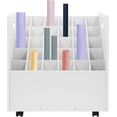 thumbnail image 1 of Blue Print Storage Organizer, 30 Slots Mobile Roll File Cart Blueprint Cabinet with Wheels File Storage Rack Roll Document Holder for Office and Home (White), 1 of 18