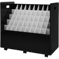 thumbnail image 1 of Blue Print Storage Organizer, 50 Slots Mobile Roll File Cart Blueprint Cabinet with Wheels File Storage Rack Roll Document Holder for Office and Home (Black), 1 of 18