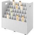 thumbnail image 1 of Blue Print Storage Organizer, 50 Slots Mobile Roll File Cart Blueprint Cabinet with Wheels File Storage Rack Roll Document Holder for Office and Home (White), 1 of 18
