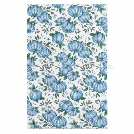 Blue Pumpkin 1 Pack Kitchen Towel, Water Absorbent Dish Towel, Thanksgiving Autumn Fall Leaf Flower Decorative Hand Towels - Quick Drying Cloth for Cooking Baking, 18x28 Inch