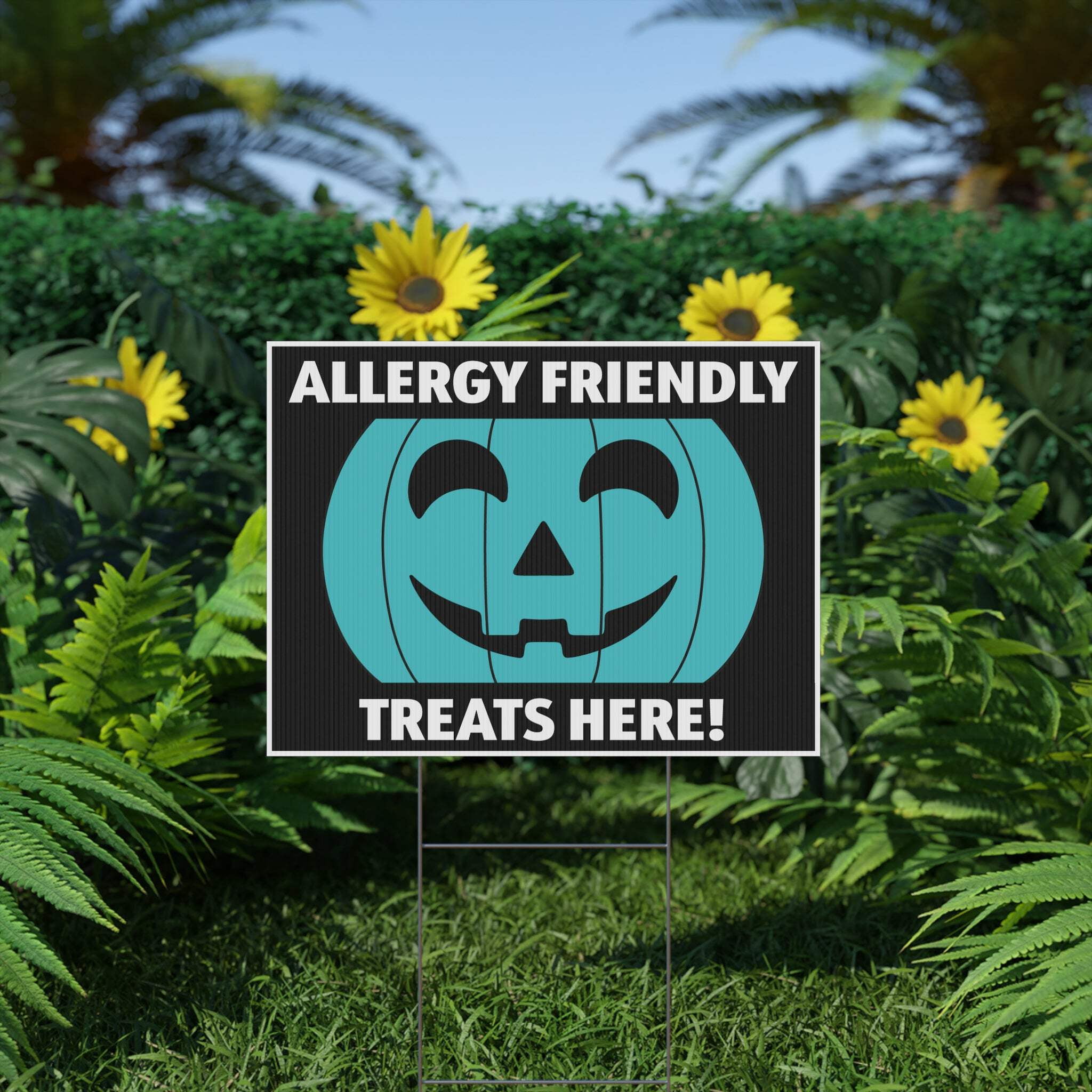 Blue Pumpkin Allergy Friendly Treats Halloween Yard Sign
